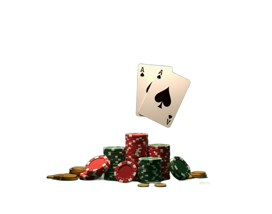 Jetons de poker, cartes et pièces d'or — poker en ligne France